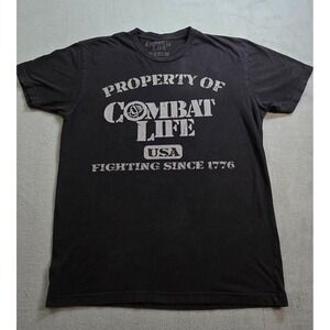 Property Of Combat Life Mens Black Tshirt Medium Pre-Owned Good Condition